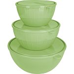 Набор салатников Sugar&Spice Vanilla (1,7+2,8+5л) с крышками фисташка (упаковка 11 шт.)