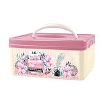 Коробка универсальная с ручкой и декором 245х160х108 мм, Розовый (упаковка 16 шт.)