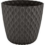 Горшок для цветов InGreen Wave с дренажной сеткой и съемным поддоном 10л, D270мм, горький шоколад