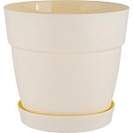 Горшок для цветов InGreen Villa de Fiori с фиксируемым поддоном 1,1л, D130мм, белоснежный жасмин