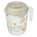 Кувшин для блендера (миксера) с декором 2,0л, Светло-серый (упаковка 6 шт.)