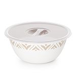 Чаша Эстетика 3,5л, с крышкой, Бело-бежевый (упаковка 12 шт.)