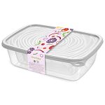 Контейнер прямоугольный Романо набор 0,45л| 0,9л| 1,6л Светло-серый С853СЕР (упаковка 16 шт.)