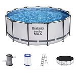 Бассейн каркасный круглый 396*122 см, 12690 л, Steel Pro Max 5618W (комплект) Bestway