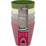 Набор горшочков для цветов AMSTERDAM  D110mm / 0,65l с прикорневым поливом 5шт. микс2 (упаковка 12 ш