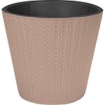 Горшок для цветов Velvet D330 мм, 16л на колесиках (бежевый) (упаковка 4 шт.)