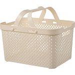 Корзина для хранения с ручками Plast Team Stockholm, 15 л молочный туман (упаковка 5 шт.)