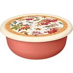 Миска Модена 3,2л с крышкой с декором (оранжевый)