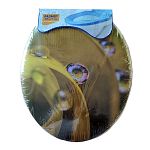 Сиденье для унитаза МЯГКОЕ с рисунком (17) Роса (упаковка 17 шт.)