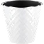 Горшок для цветов InGreen Manhattan D125мм, 1 л c дренажной вставкой, белоснежный жасмин
