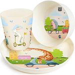 Набор детской посуды Lalababy Play with Me Busy Animals (тарелка, миска, стакан) (упаковка 10 шт.)