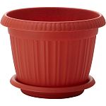 Горшок для цветов Basil D180 мм, 1,9л с поддоном (терракотовый) (упаковка 44 шт.)