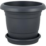 Горшок для цветов с поддоном InGreen Афина 140л, вулканический серый