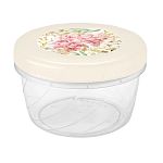 БАНКА С ЗАВИНЧИВАЮЩЕЙСЯ КРЫШКОЙ С ДЕКОРОМ 0,6Л (Бежевый) (упаковка 18 шт.)