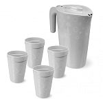 Кувшин Люмици 1,8л; 4 стакана Люмици 0,3л Светло-серый С576СЕР (упаковка 8 шт.)