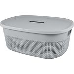 Корзина для хранения с крышкой OSLO 12л серый шторм (упаковка 12 шт.)