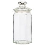 Банка стеклянная для сыпучих продуктов с фигурной стекл крышкой, LATTINA, объем: 0,9 л, тм (упаковка