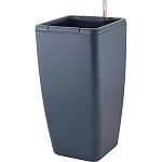 Горшок с автополивом InGreen Munchen 20л с внутренней вставкой 8л, квадратный, вулканический серый (