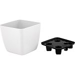 Горшок с дренажной вставкой InGreen Vienna, 1,5л, квадратный, белоснежный жасмин (упаковка 10 шт.)