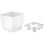 Горшок с дренажной вставкой InGreen Vienna Orchid, 1,5л, квадратный, белый жемчуг (упаковка 10 шт.)