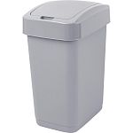 Контейнер для мусора Step 25 л с крышкой-клапаном, серый (упаковка 4 шт.)