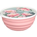 Миска Latina 1,1л с крышкой с декором Сад пионов (розовый) (упаковка 12 шт.)