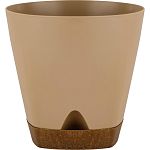 Горшок для цветов InGreen WOOD D110мм 0,65л с прикорневым поливом молочный шоколад/бук