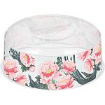 Крышка для СВЧ Bergamo D250мм с декором Сад пионов (бесцветный) (упаковка 13 шт.)