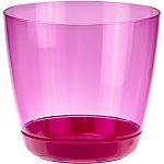 Кашпо ОРХИДЕЯ D140мм 1,5л с поддоном розовый прозрачный