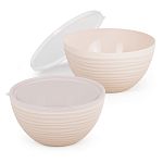 Набор чаш Оазис 2,5л и 4л с крышкой, Бежевый (упаковка 12 шт.)