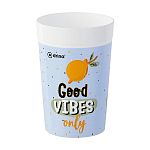 Набор стаканов DRINA Deco 0,25л 6/1 GOOD VIBES голубой