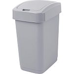Контейнер для мусора Step 50 л с крышкой-клапаном, серый (упаковка 2 шт.)