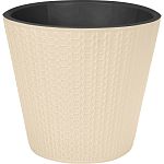 Горшок для цветов Velvet D330 мм, 16л на колесиках (светло-бежевый) (упаковка 4 шт.)