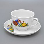 Чашка чайная с блюдцем 275 мл Гранатовый Веселый Колобок (2 сорт) , р.1585, С2399
