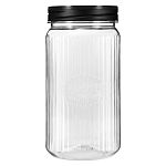 Банка с эмбоссингом и рельефом квадратная Premium 1,3л, Черный (упаковка 12 шт.)