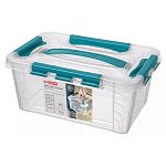 Ящик для хранения универсальный с замками и ручкой Grand Box, 290х190х124мм, 4,2л, Голубой (упаковка