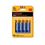 Kodak  Элементы питания  Max Alkaline  LR06-4BL  , (80/400) (упаковка 4 шт.)