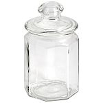 Банка стеклянная для сыпучих продуктов с фигурной стекл крышкой, LATTINA, объем: 0,6 л, тм (упаковка