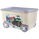 Ящик детский для игрушек COOL Супер Трак на колесах 50 литров