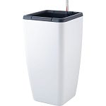 Горшок с автополивом InGreen Munchen 20л с внутренней вставкой 8л, квадратный, белоснежный жасмин (у