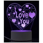 Светильник декоративный Energy EN-NL 23 3D сердце с надписью I LOVE YOU