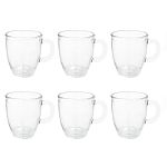 Набор стеклянных чашек 200 мл с ручкой Shamim набор из 6 штук