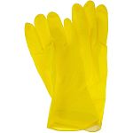 Перчатки Libry, латексные хозяйственные с х/б напылением, желтые, L, 240/12 HR (JW)