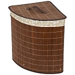 Корзина для белья, бамбук, цвет: тёмный, размер: 35*35*50см