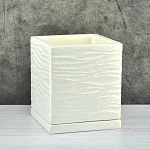 Горшок керамический Волна-бел кубик 12*12/h13см