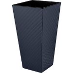 Горшок для цветов InGreen Manhattan CUBE 300х300х564мм 34л c дренаж. вставкой вулканический серый (у