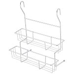 Полка двухъярусная навесная для кухни FORTUNA PR-06, 28,5*14*30,5 см (упаковка 4 шт.)
