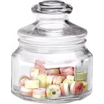Банка стеклянная для сыпучих продуктов с фигурной стекл крышкой, LATTINA, объем: 0,3 л, тм (упаковка