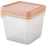 Набор контейнеров для продуктов HELSINKI Artichoke 3 шт. 0,75 л квадр. персиковая карамель (упаковка