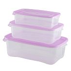 Комплект контейнеров СВЧ 0,7+1,2+2,2л, прямоугольные КАСКАД